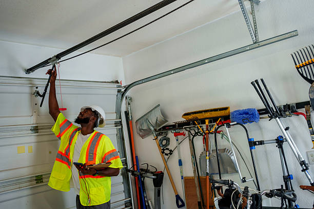Professional Garage Door Installation technician working in Huntington, TX